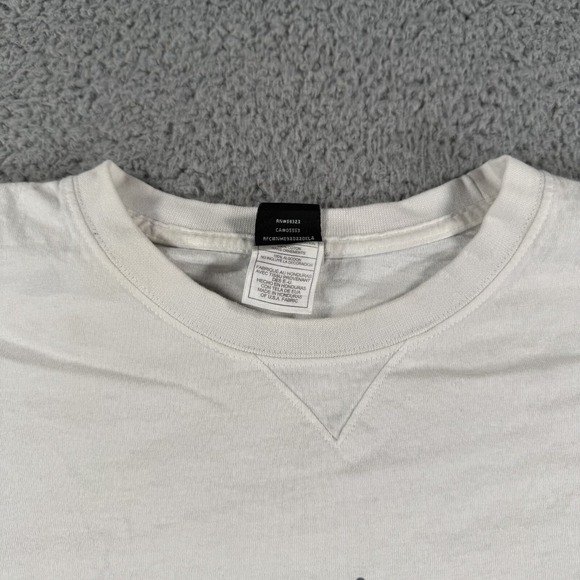 Vintage Jordan Center Logo T Shirt Mens 2XL White Embroidered AOP Short Sleeve - Picture 4 of 14